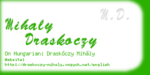 mihaly draskoczy business card